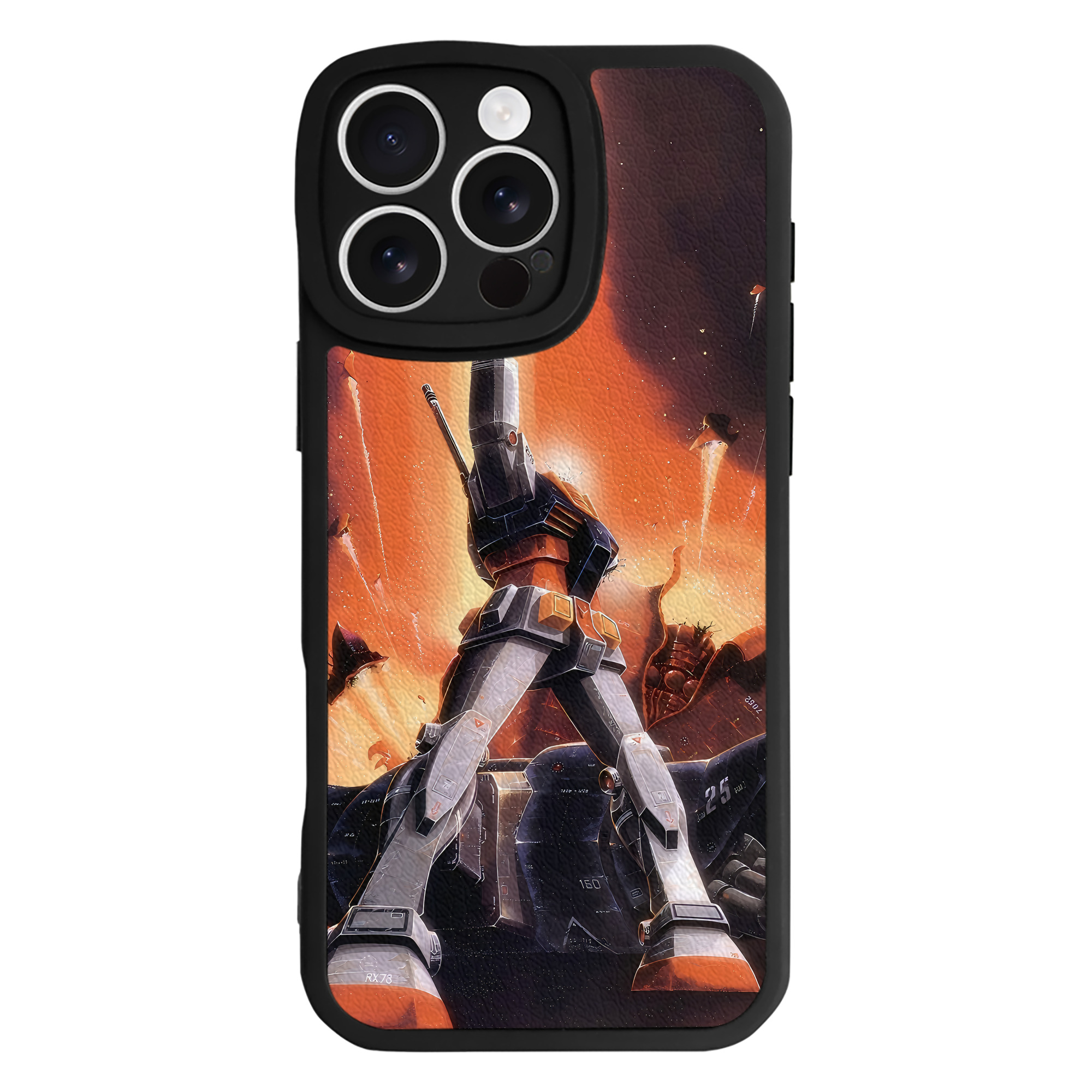 （画像用） 機動戦士ガンダム Mobile Suit Gundam 【iPhone 16シリーズ対応】シリコンスマホケース（レザー調） 材質：シリコン